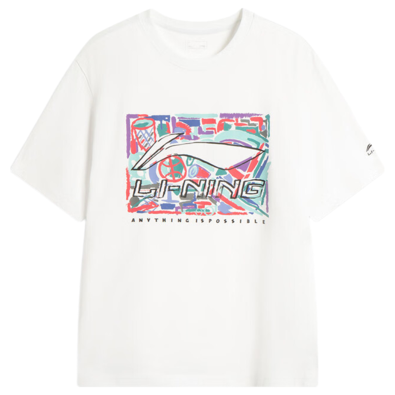 LI-NING Short Sleeve Sports T-Shirt Logo Print Summer Breathable Unisex Casual Comfortable Trendy Tee for Men