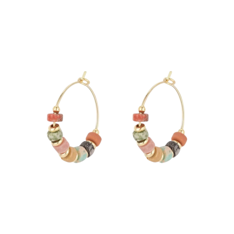 AJIDOU Colorful Dopamine Beaded Earrings, Casual Vacation Style, Niche Fashion Versatile Gift for Girlfriend on Mid-Autumn Festival