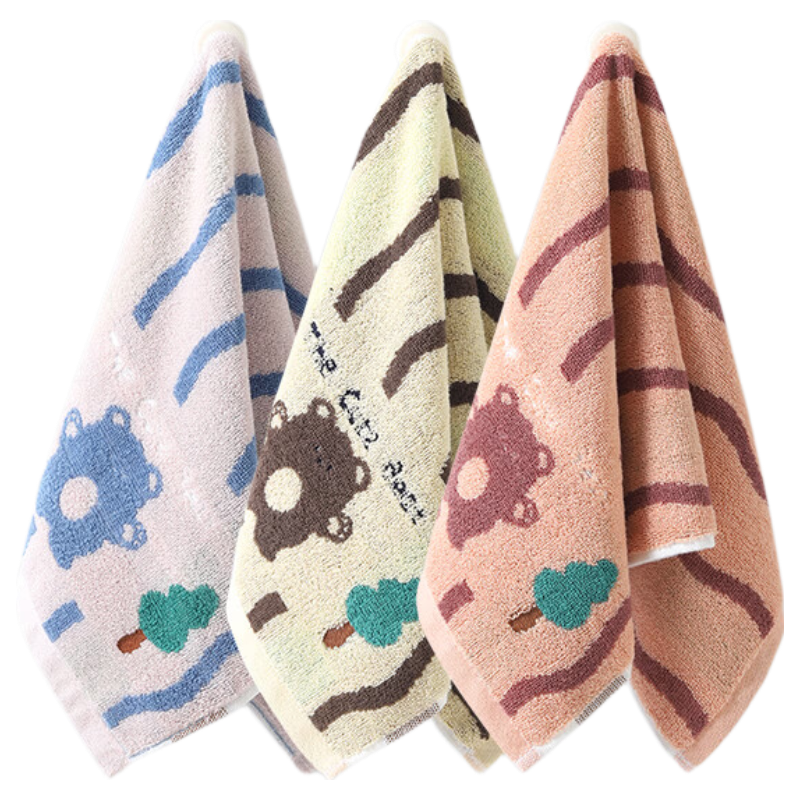 MUJI Children's Towels 3-Pack 10A Antibacterial Xinjiang 100% Pure Cotton Baby Soft Skin-Friendly Saliva Towels