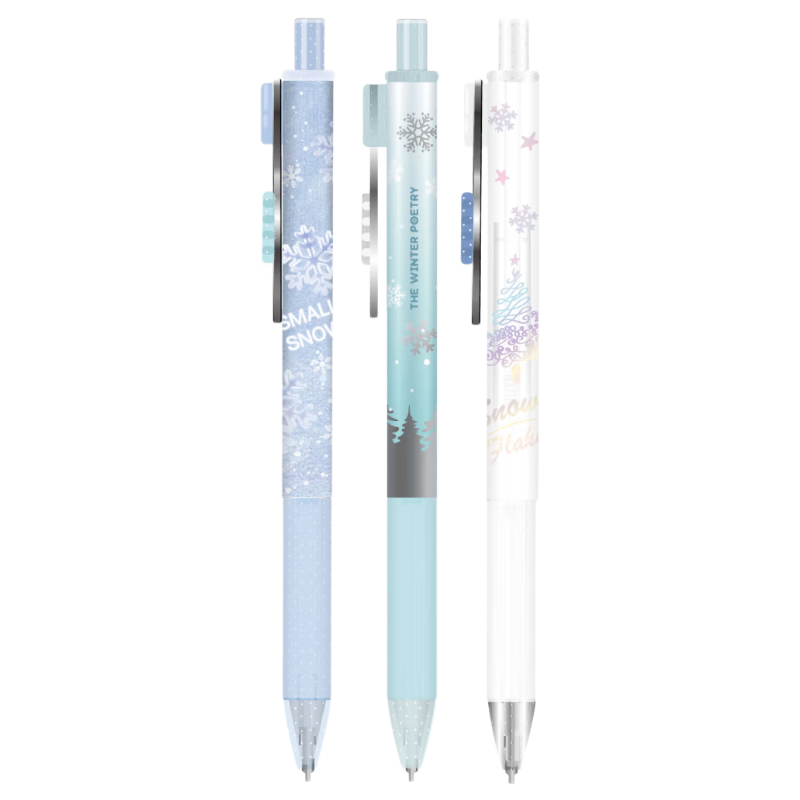 M&G Stationery Extreme Winter Whisper 0.7mm Mechanical Pencil Winter Limited Edition Snowflake Pattern Student Back-to-School Writing and Drawing High-Value Pencil Random 1 Piece AMPJ4025