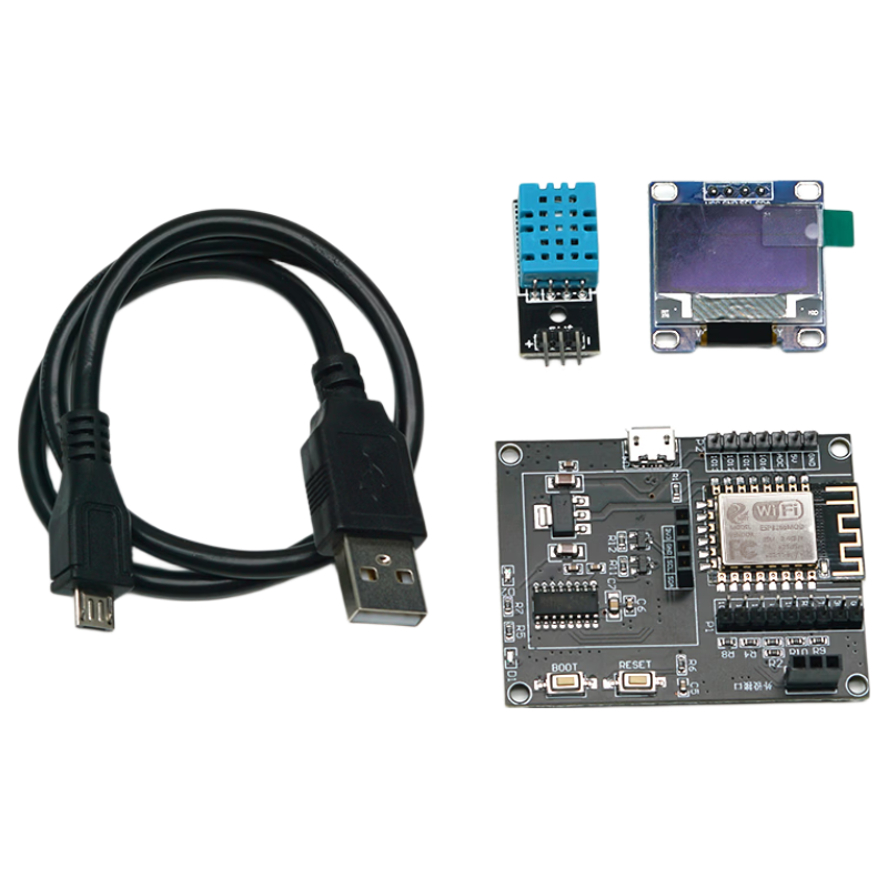 Diushitou ESP8266 Development Board Kit, IoT Main Board with WiFi Module (DHT11 Temperature And Humidity Sensor + OLED Display) DSTE8DBS