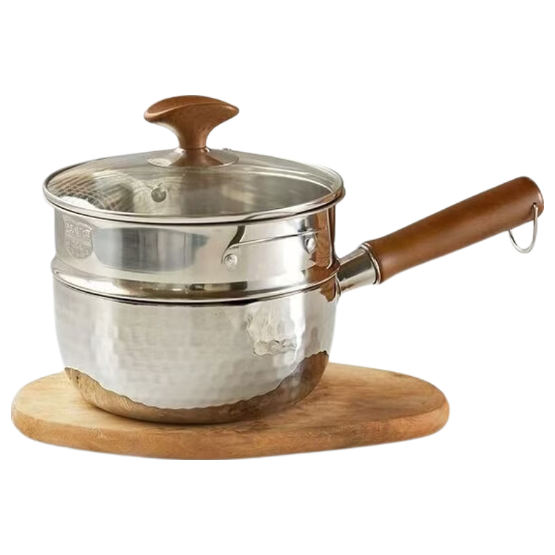 Jingyanxue Stainless Steel Food-Grade Non-Coated Small Milk Pot Non-Stick Baby Food Pot Thickened Stainless Steel Noodle and Instant Noodle Pot