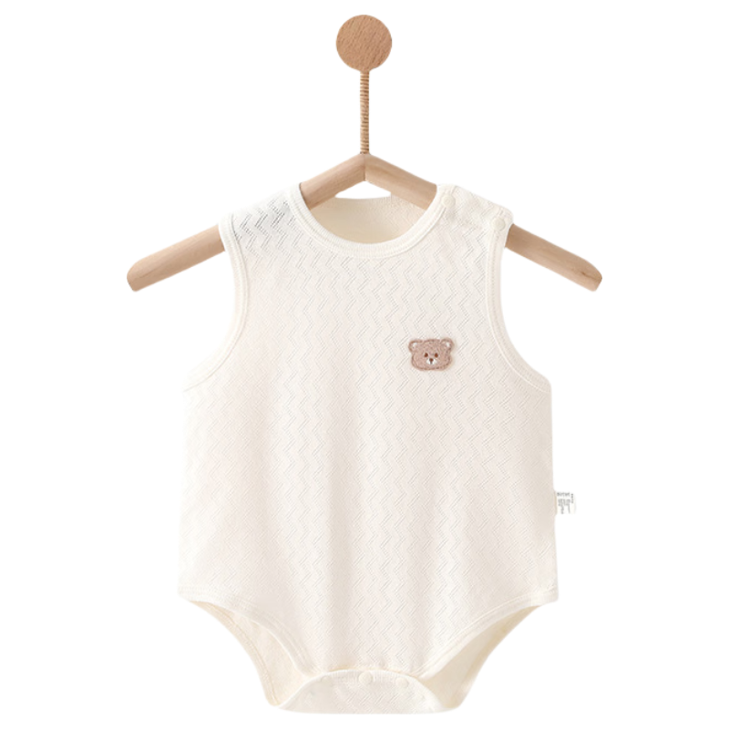 Aibao Baby Summer Thin Vest Bodysuit Sleeveless Infant Triangle Romper T321 White Size 66