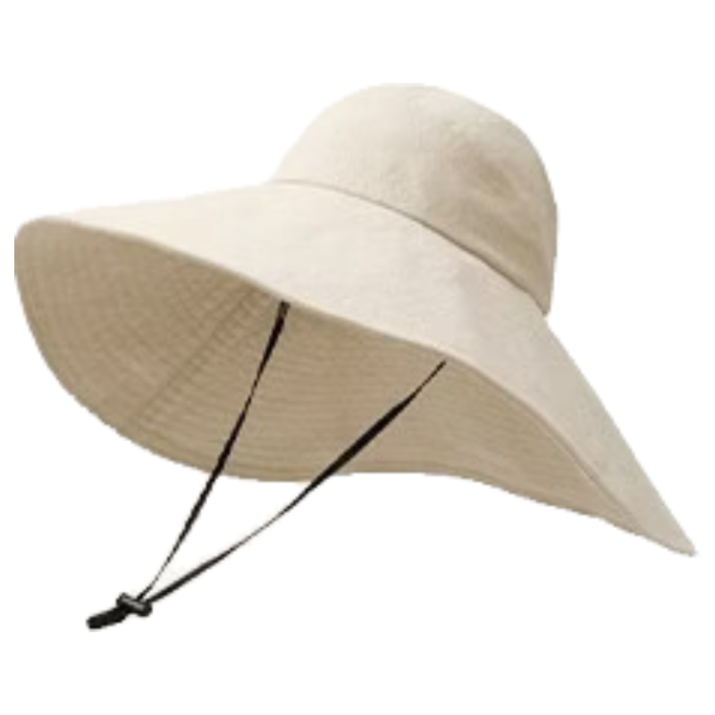 Lagur Black Warrior | 15cm Extra Large Brim Cotton Sun Hat for Women Summer Outdoor Fisherman Hat Men Off-White