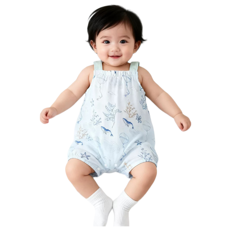 Aibao Baby Summer Sleeveless Romper Vest Bodysuit for Infants and Toddlers T327 80cm