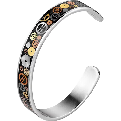 SEAGULL Starry Sky Gear Handmade Bracelet, Gift for Boyfriend Girlfriend, Steel Color Small Size