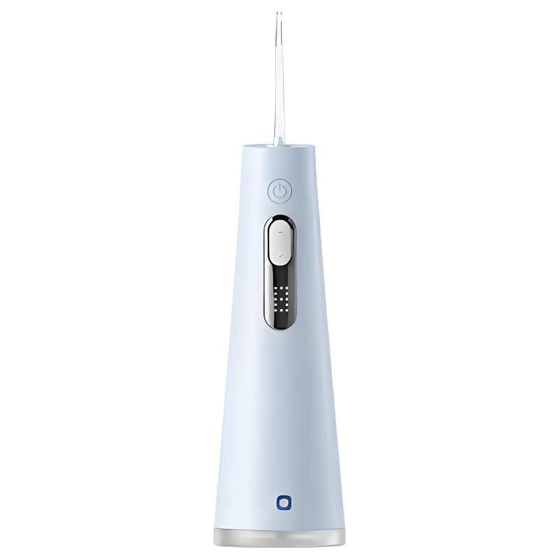 JD Jingzao High-End Portable Oral Irrigator Blue with Screen Display, 10-Level Adjustment, 300ml Large Water Tank, Dental Cleaner, Teeth Washer, Tartar Prevention for Women