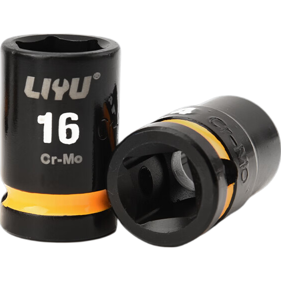 Liyu 1/2 Inch Large Air Pneumatic Hex Short Socket Thickened Industrial Grade Impact Wrench Socket 27MM