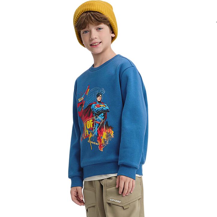 BALABALA DC Superman BalaOne Boys' Fleece Lined Sweatshirt Kids Winter 2025 Top 208425121102