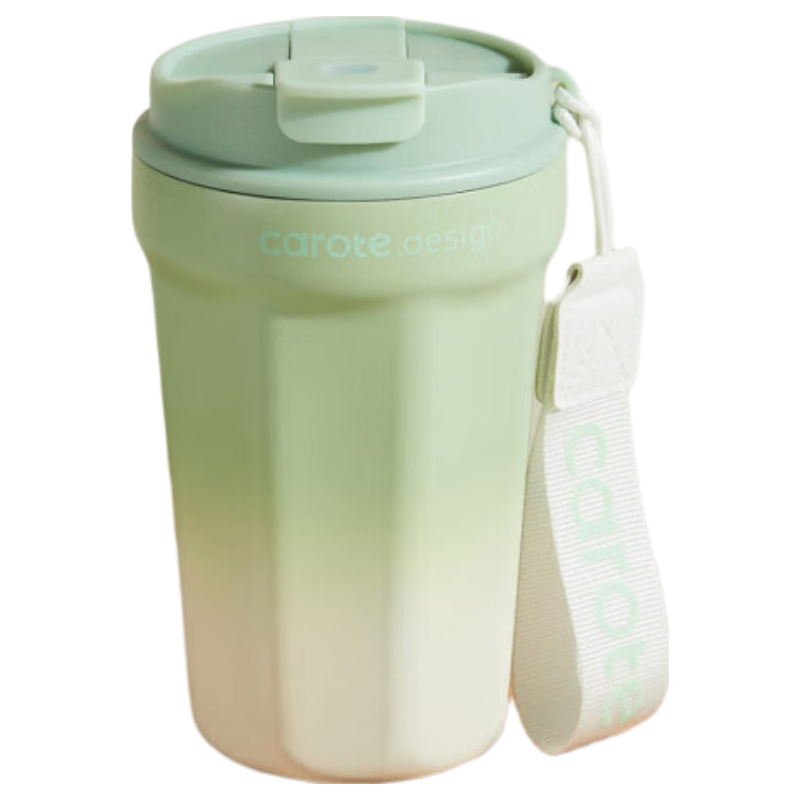 CaROTE Insulated Stainless Steel Travel Coffee Mug with Ceramic Coated Inner Liner, Straw, 400ml, Unisex