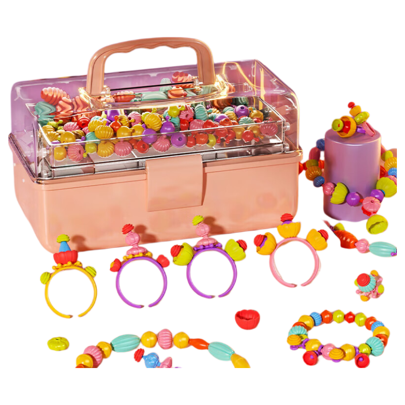 Guo'er Children's Pretend Play Toys, Girls' Versatile Pop Art Beading Craft, Realistic DIY Bracelet And Necklace, Birthday Gift