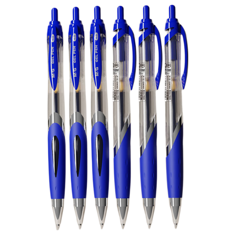 M&G Stationery Elite K35 Retractable 0.5mm Blue Gel Pen Student Signature Business Bullet Tip Office Supplies Blue 6pcs/Bag AGP13506B-ZZA