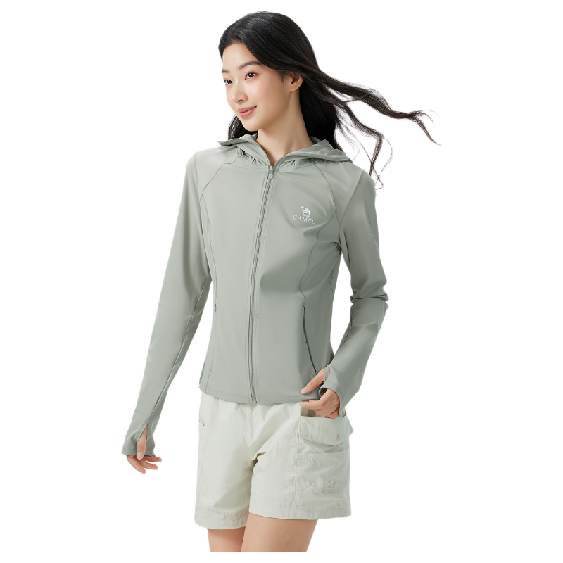 CAMEL Outdoor Original Yarn Sun Protection Jacket 2026 Spring Summer New Women's Ice Cool Breathable Silver Coated Brim Sun Protection Coat 1004
