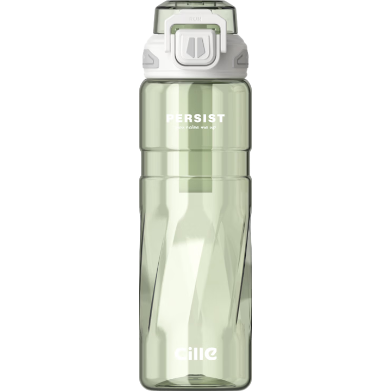 Cille Sports Water Bottle Unisex Outdoor Fitness Large Capacity Tritan High Temperature Resistant Thickened Dual-Drink Portable Cup