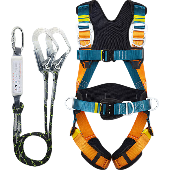 Hexin Five-Point Safety Harness New National Standard 6 Anchor Points 10-Second Quick Wear High-Altitude Fall Protection 1.8m Single Large Hook