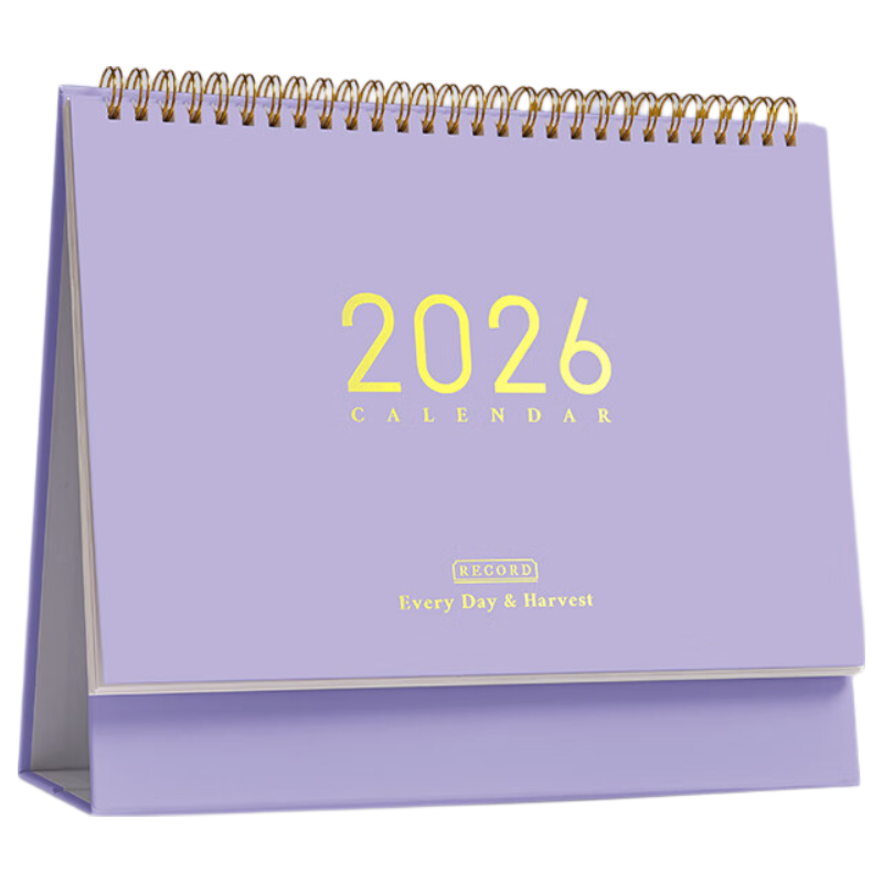 Sannianerban Morandi 2025 Desk Calendar Ornament, 2026 Calendar Self-Discipline Check-In Book, Diary, Wall Calendar, Monthly Calendar, All As Desired Medium Size (Smoky Purple)