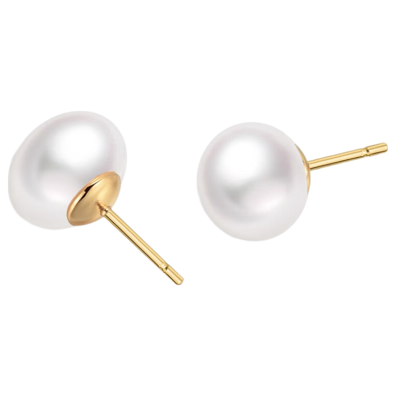 Aji Bean Women's Delicate Small Freshwater Pearl Stud Earrings Niche Light Luxury High-End Commuter Versatile Earrings
