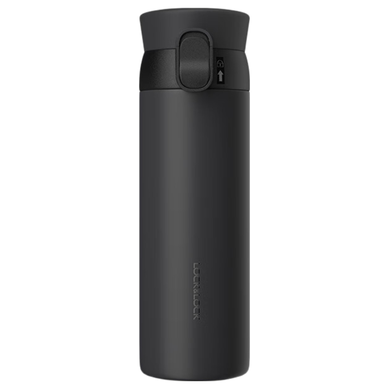 LOCK&LOCK Aspiration Bounce Insulated Cup, 316 Stainless Steel, for Men And Women Students, Portable Thermos for Hot And Cold Drinks, 350ML, Black