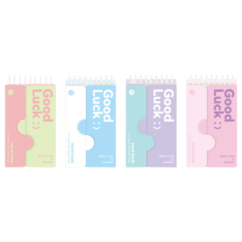 Class 3 Grade 2 A7 70-Page Vocabulary Notebook Set of 4 English Recitation Notebooks Ebbinghaus Memory Curve Writable Pocket Notebooks for Exam, Korean, Japanese, Small Notebooks Set of 4