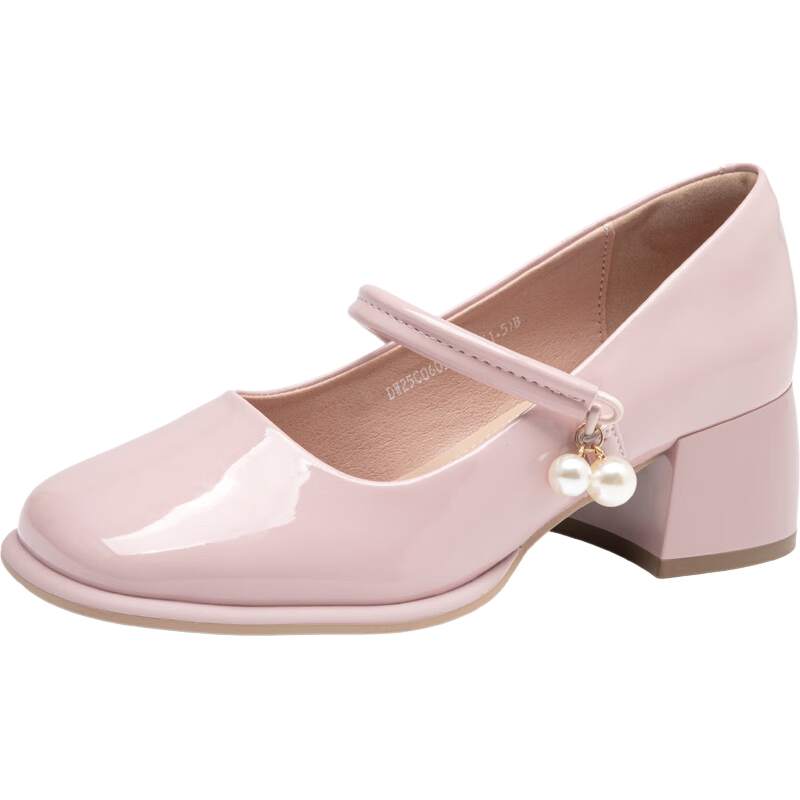 Dusto French Mary Jane Shoes for Women 2026 New Spring Square Toe Chunky Heel High Heels Comfortable Evening Shoes