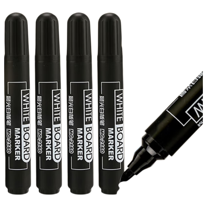 M&G Erasable Whiteboard Markers, Single-Tip Office Meeting Pens, Easy-To Large Capacity Whiteboard Markers, Black, 12 Pcs/box, MG2160