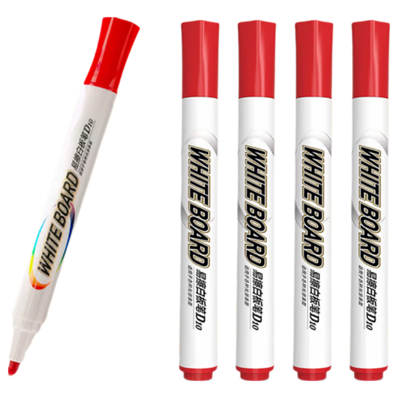 M&G Stationery Erasable Whiteboard Markers, D10 Single-Tip Office Meeting Pens, Easy-To Whiteboard Markers, Red, 10 Pieces/box, AWMY2202