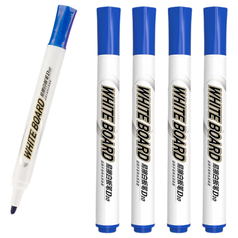 M&G Stationery Erasable Whiteboard Markers D10 Single-Tip Office Meeting Pens Easy-To Whiteboard Markers Blue 10 Pcs/box AWMY2202