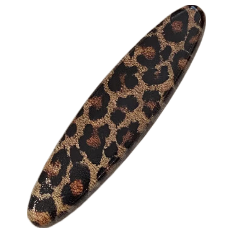 Jinglei Brown Leopard Print Hair Clip for Women Front Side Clip Straight Hairpin 2026 New High-End Bangs Hair Accessory