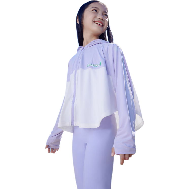 Annil Girls' Sun Protection Jacket, Summer Ice-Cool Breathable Loose Elastic Outerwear