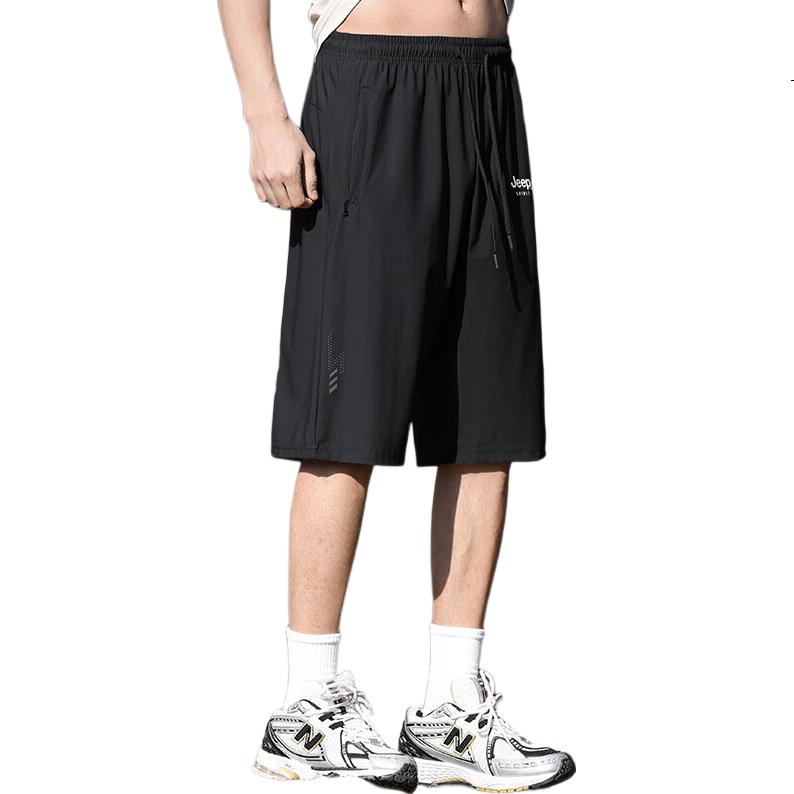 JEEP SPIRIT Men's Casual Summer Quick-Dry Outdoor Workwear Breathable Skin-Friendly Six-Point Shorts