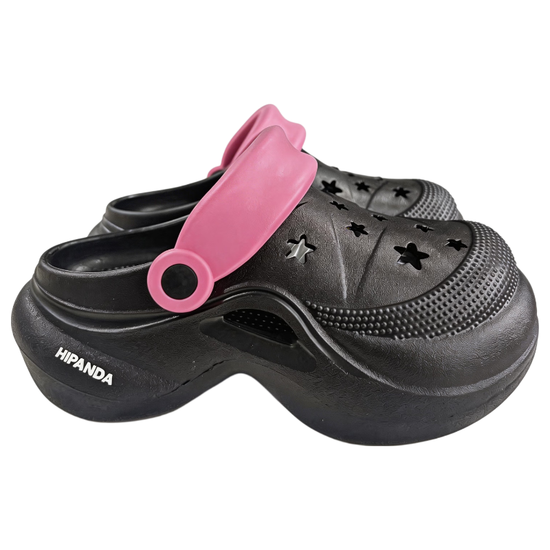 HIPANDA Women's Outdoor Hole Shoes Non-Slip EVA Summer Fashion Thick Sole Height Increasing Mary Jane Closed-Toe Slippers