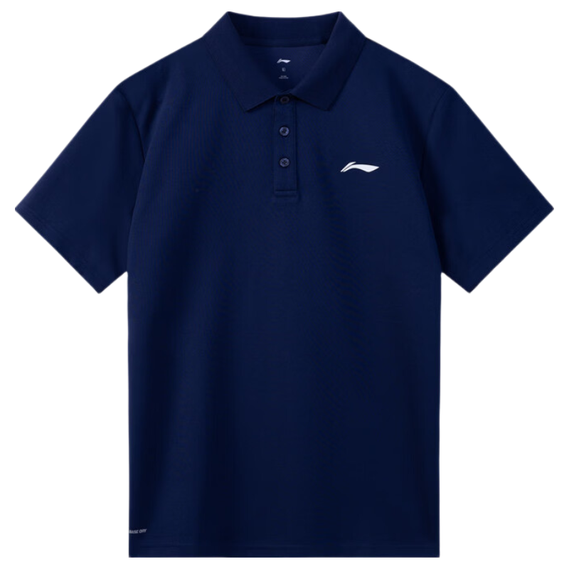 LI-NING Men's Lightweight Breathable Sports Polo Shirt Casual Classic Short Sleeve Top