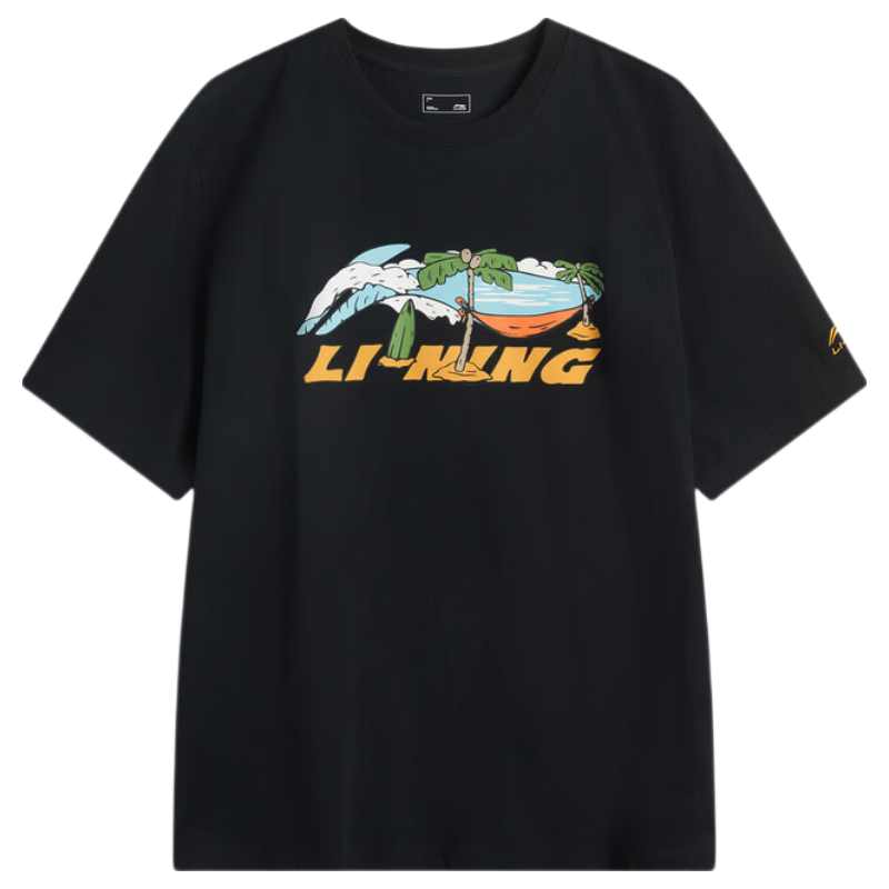 LI-NING Lightweight Breathable Short Sleeve Unisex Summer Casual Versatile Loose Comfortable Sports T-Shirt for Men and Women