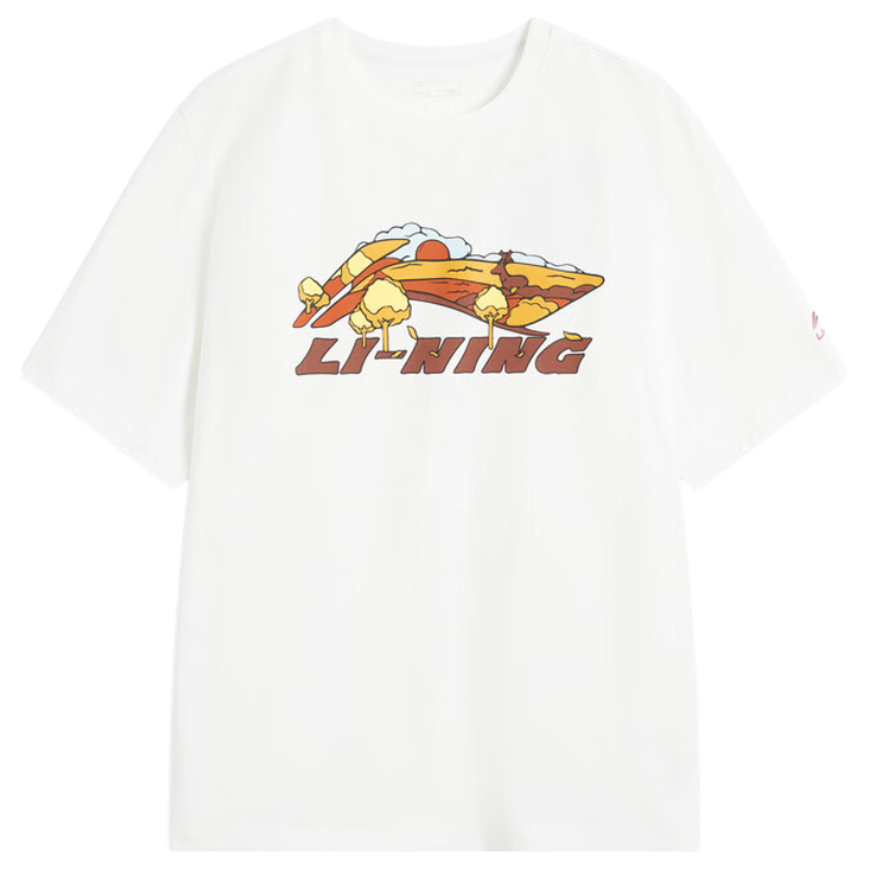 LI-NING Lightweight Breathable Short Sleeve Unisex Summer Casual Versatile Loose Comfortable Sports T-Shirt for Men and Women