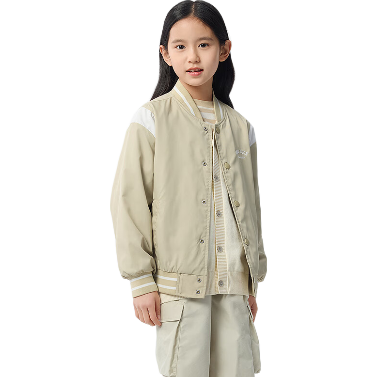 BALABALA Kids Children's Jacket Boys and Girls 2025 Spring Baseball Jacket Colorblock [Mall Same Style] 202125105203