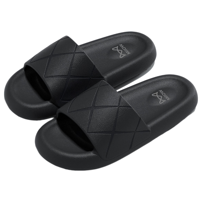 Miiow Men's Summer Home Slippers 2026 New Bathroom Non-Slip EVA Indoor Slippers for Women Black Size 39-40