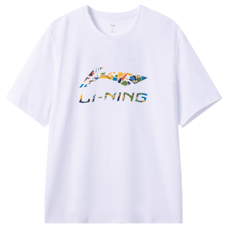 LI-NING Short Sleeve T-Shirt Sports Fitness Breathable Comfortable Versatile Loose Fit Fashionable Crew Neck Classic Casual Logo T-Shirt Couple's Edition