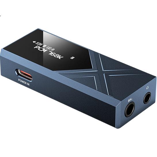 FiiO KA17 Flagship Decoding Headphone Amplifier HIFI Balanced 4.4 Computer Sound Card Android Phone Power Amplifier Portable Small Tail Adapter Cable Supports PS5 Blue Decoder