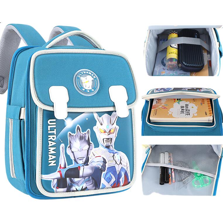 Ultraman Children's Backpack for Boys, Kindergarten to First Grade Students, Sero Lightweight Double Shoulder Bag 80090 Navy Blue