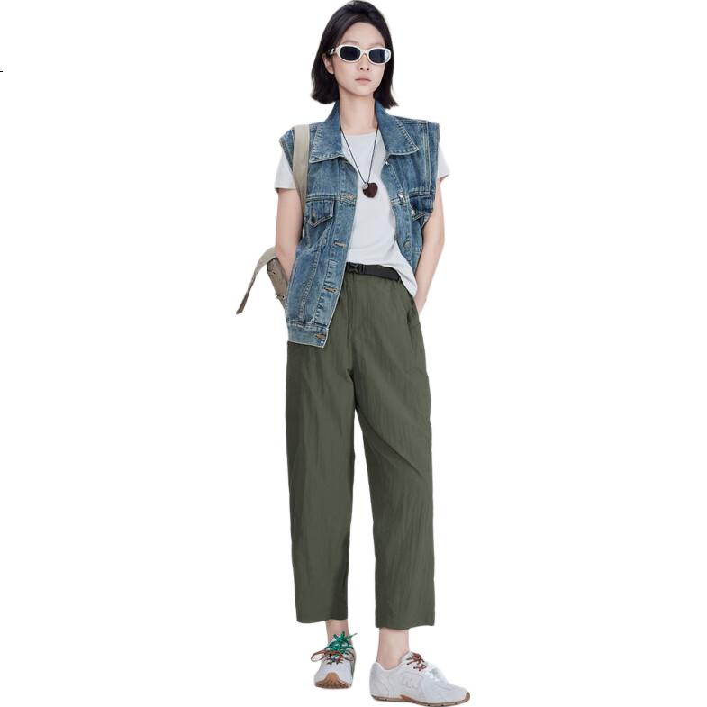 MEIYANG Hiking Shorts, Sun Protection UPF50+, Cool Feeling Casual Pants [Large Size 70 in Stock], Army Green, S