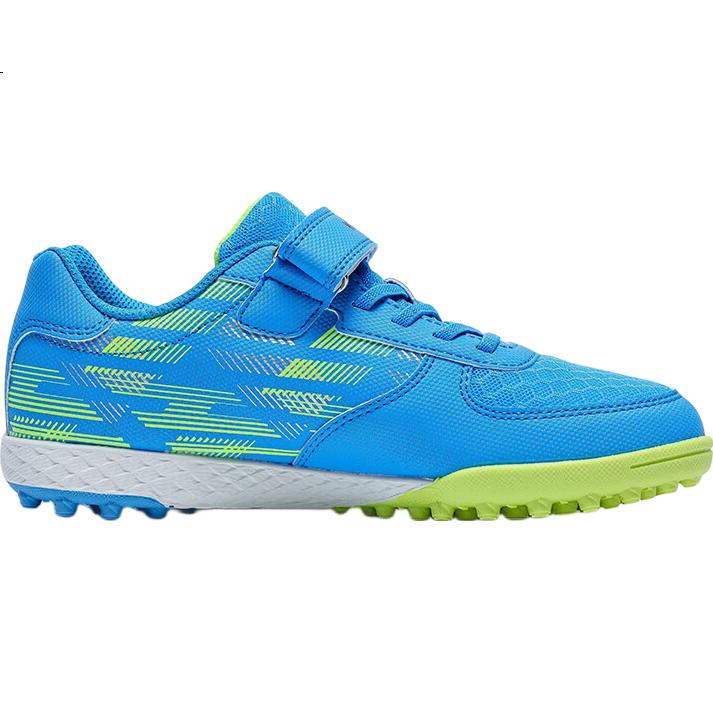 KELME Children's Soccer Shoes, TF Turf Studs, Velcro Strapless, Non-Slip, Wear-Resistant, Sky Blue, Size 36