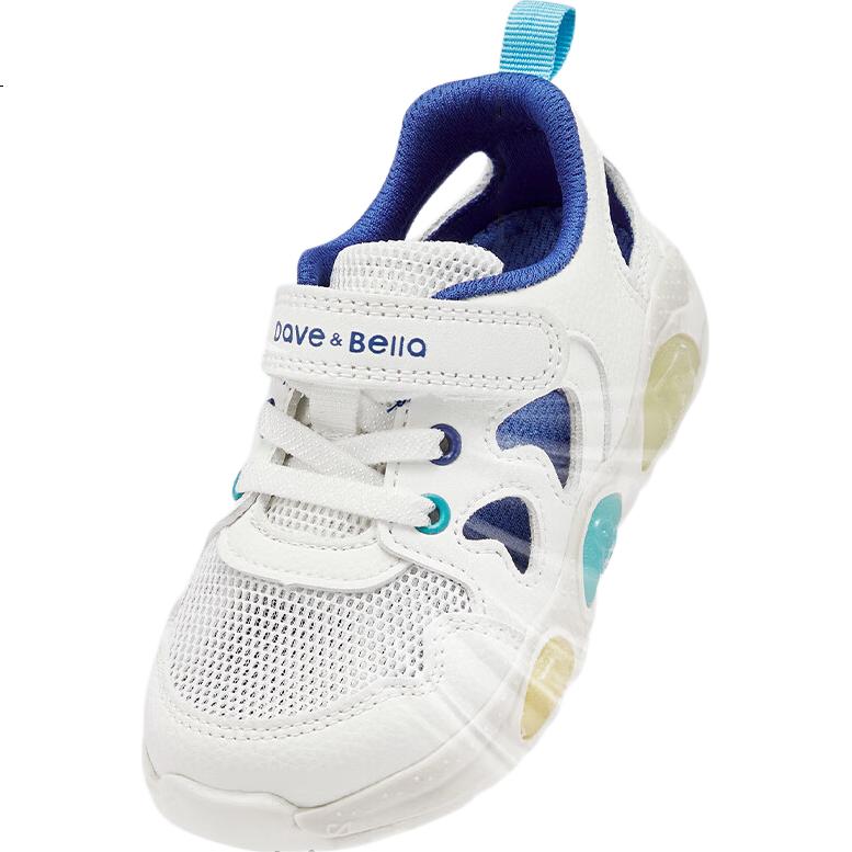 DAVE & BELLA Girls' Breathable Sandals, Boys' Stylish Light-Up Shoes, Summer Children's Non-Slip Walking Shoes