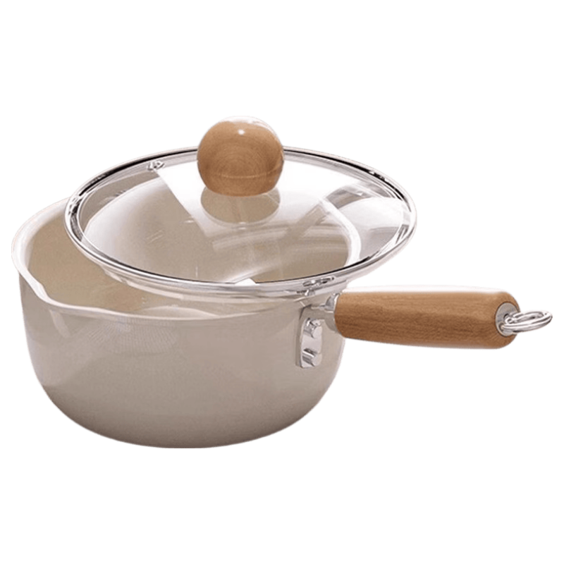 Jingyan Ceramic Small Milk Pot Baby Food Supplement Small Soup Pot Non-Stick Gas Stove Induction Cooker Thickened with Lid