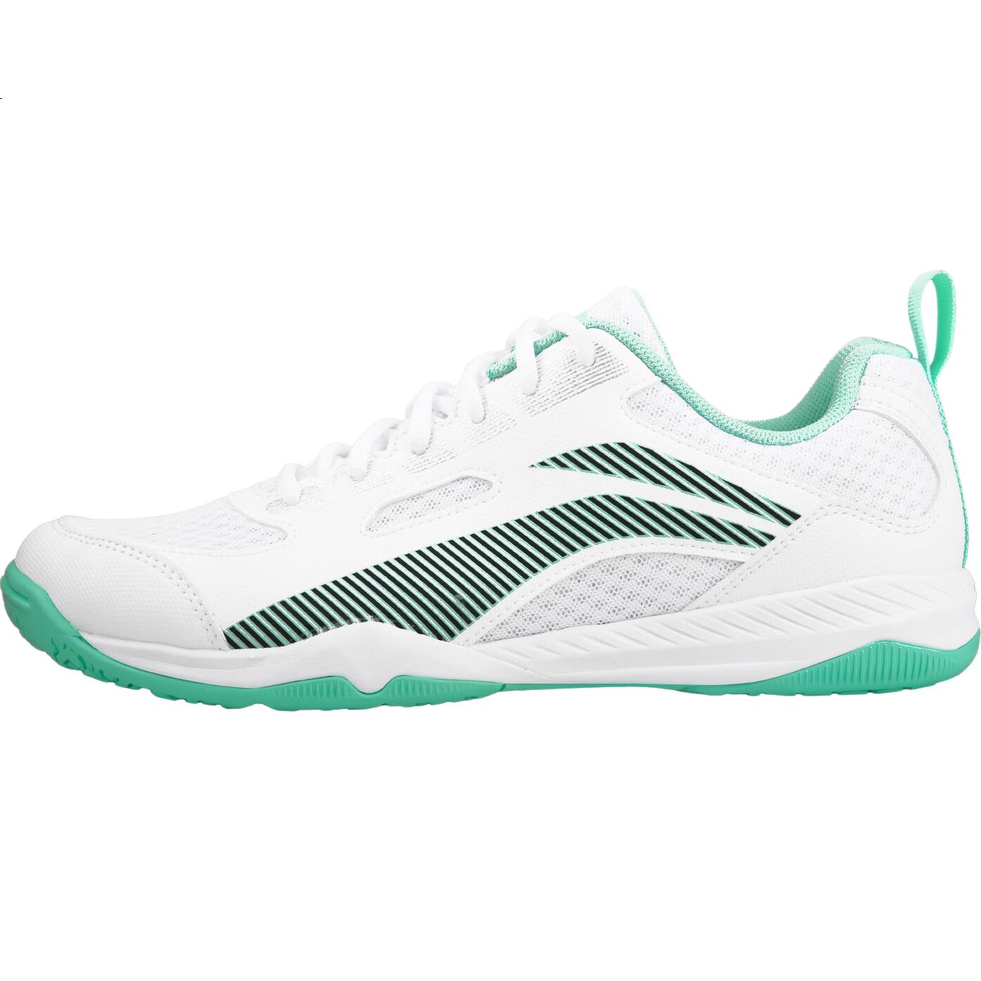 Li-Ning Table Tennis Shoes for Men And Women, Sports Shoes, Specialized Table Tennis Footwear, Breathable Non-Slip Whirlwind 2.0, White And Green, Size 41.5