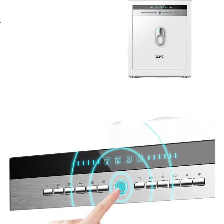 DAYI Safe for Home And Office, Small Fingerprint Password Smart Bedside Safe, All-Steel Anti-Theft, Can Be Placed in Cabinet, Automatic Door Opening, Storage Cabinet