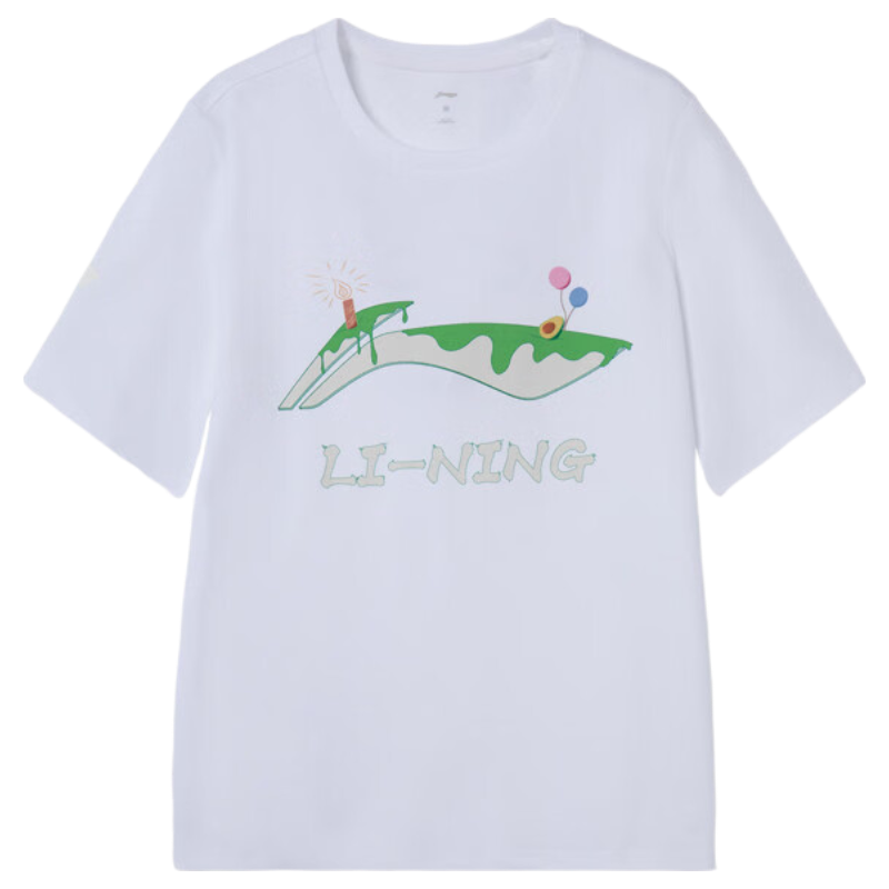 LI-NING Summer Skin-Friendly Comfortable Breathable Short Sleeve T-Shirt Women Fashion Casual Loose Classic Versatile Tee Shirt Top