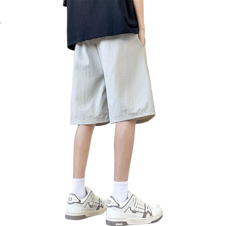 SWAMP AREA Ice Silk Shorts for Men, Summer Quick-Dry Breathable Versatile Casual Sports Knee-Length Pants D1102 Light Gray 2XL