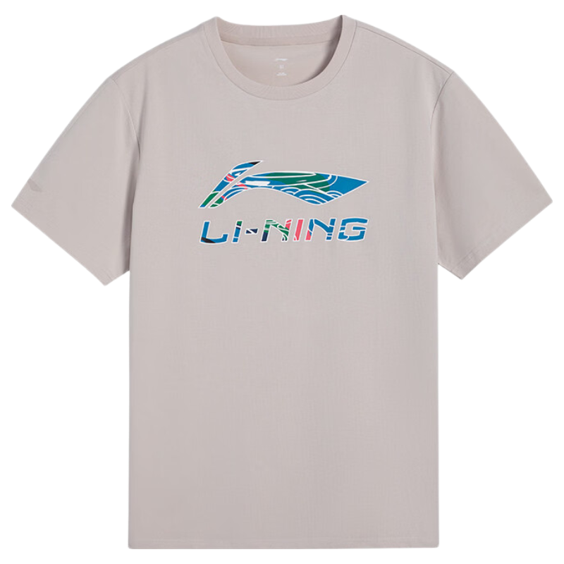LI-NING Men's Breathable Comfortable Sports Lifestyle Short Sleeve T-Shirt Crew Neck Casual Simple Versatile Top