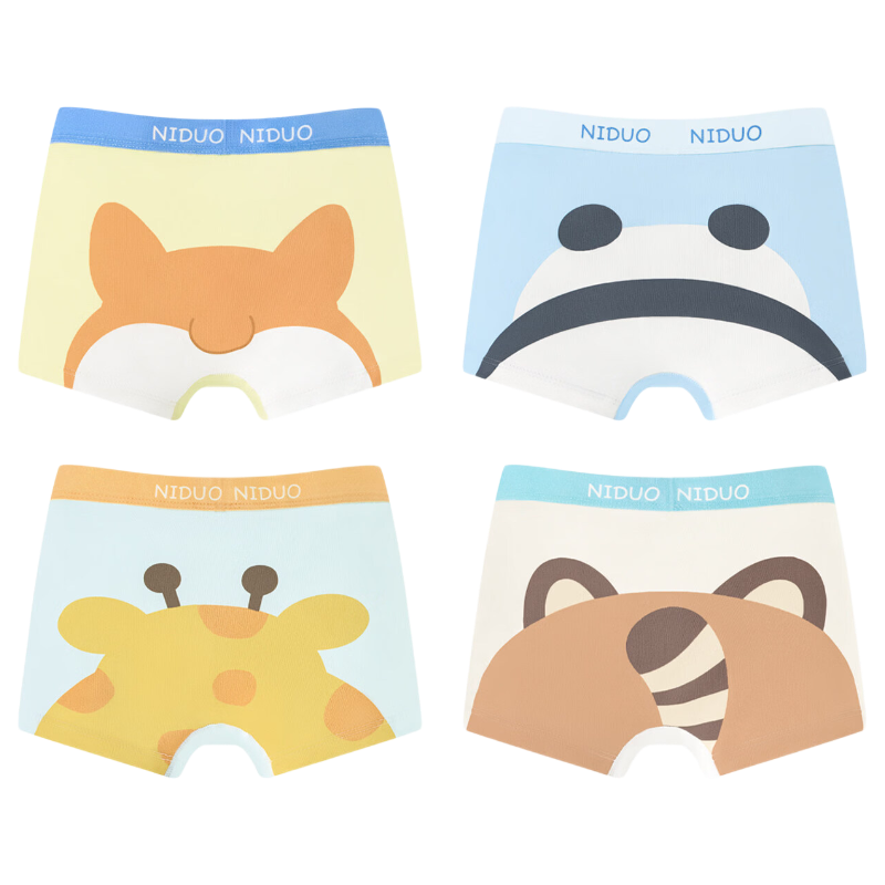 Nido Bear Boys' Cotton Antibacterial Boxer Briefs for Toddlers and Kids
