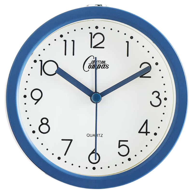 Compas Desktop Alarm Clock for Children And Students, Simple Bedroom Bedside Clock, 2359 Blue Back-To Seaso